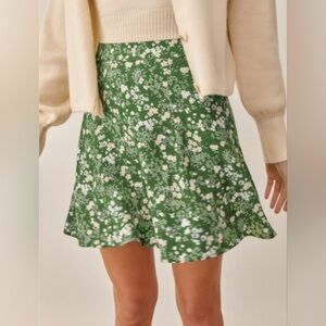 Reformation The Flounce Mini Skirt in Autumnal Floral, size 0